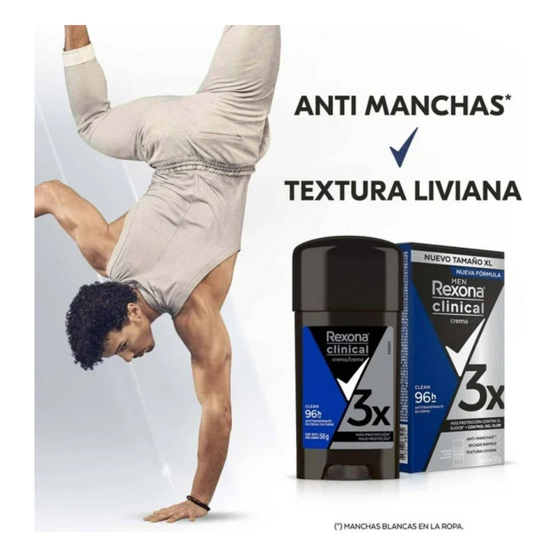 Antitranspirante En Crema Rexona Clinical Classic 3 Pzas De Men