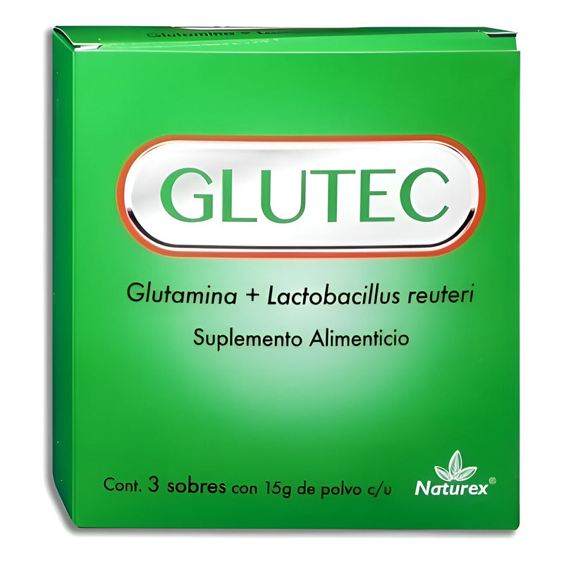 Glutec Glutamina Y Lactobacillus Reuteri 3 Sobres 15g Cu N/a