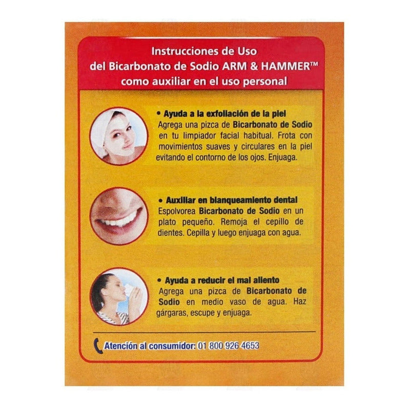 Bicarbonato De Sodio Arm & Hammer 227g Para Cuidado Facial Y Dental