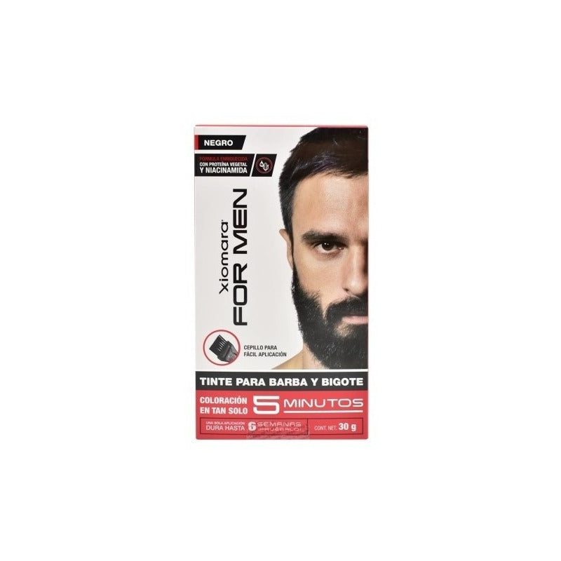 Xiomara For Men Tinte Colorante En Gel Para Barba Y Bigote Tono Negro