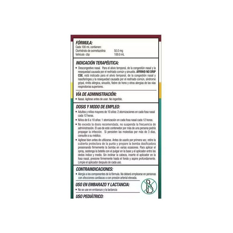 Afrin No Dripcse Cse Descongestivo Nasal 15ml