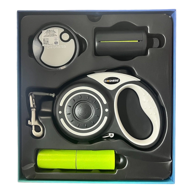 Kit De Correa Retractil Inteligente Dogness Negro
