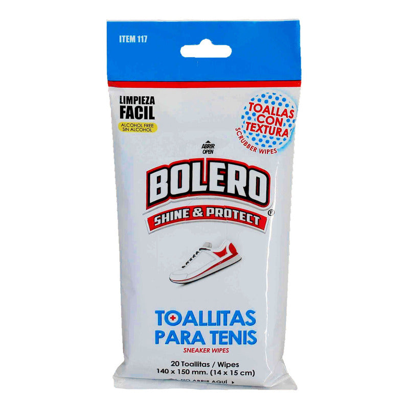 Toallitas Limpiadoras Bolero Para Tenis 20 Toallitas