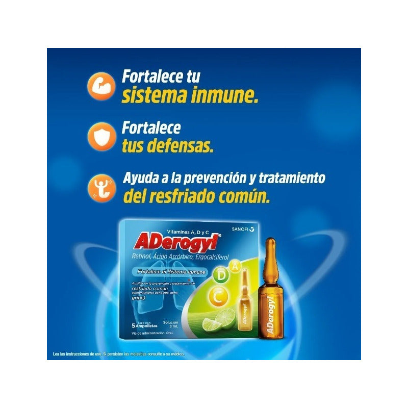 Aderogyl Vitaminas A, C, D 5 Ampolletas De 3ml