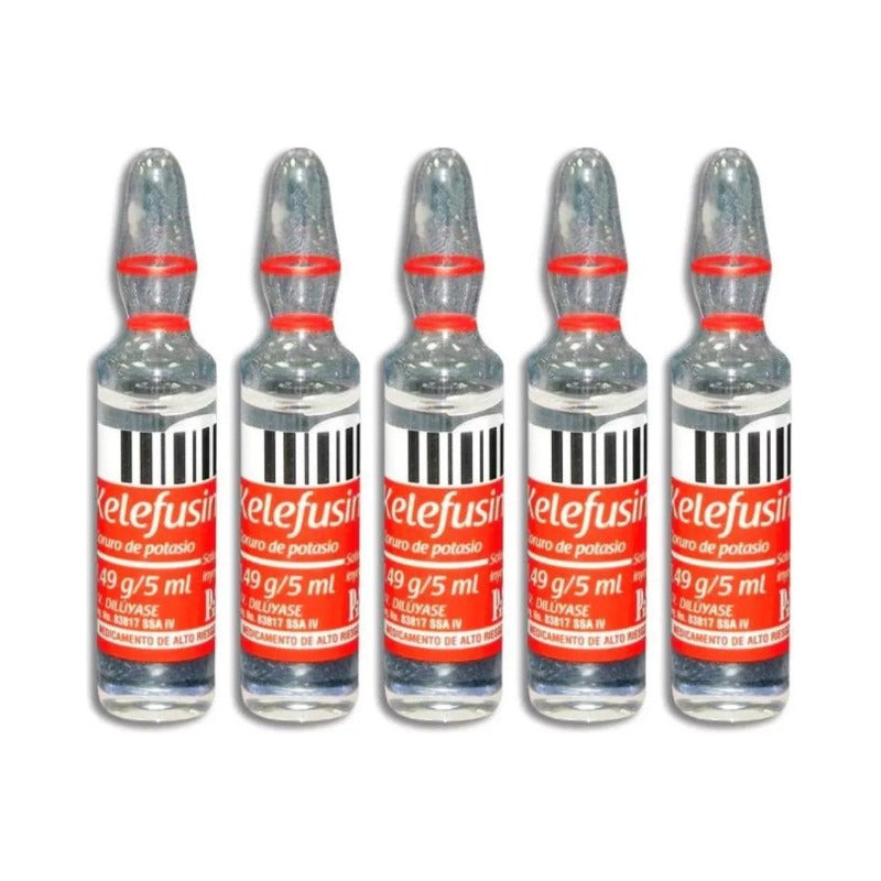 Cinco Ampolletas De Cloru De Potasio Pisa 1.49g/5ml