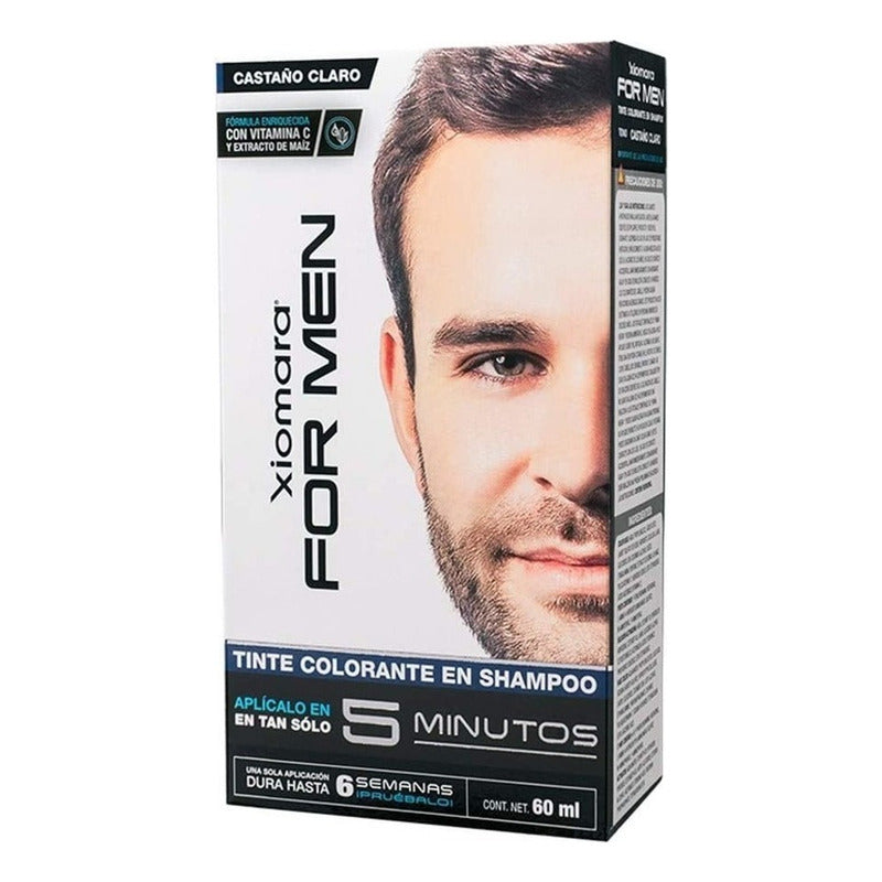 Tinte Xiomara For Men Tinte Colorante En Shampoo Tono Castaño Claro Para Cabello