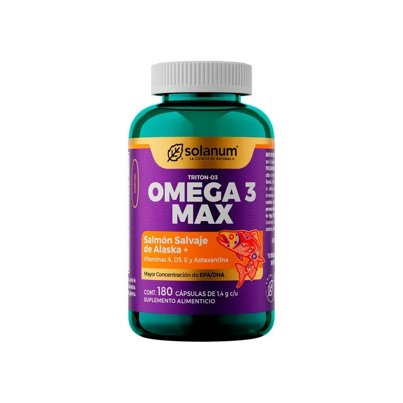 Solanum Omega 3 Max Suplemento Alimenticio 180caps Sabor Sin Sabor
