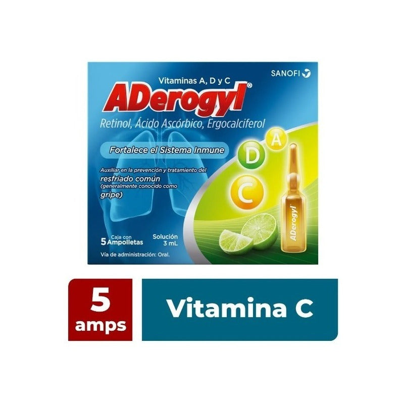 Aderogyl Vitaminas A, C, D 5 Ampolletas De 3ml