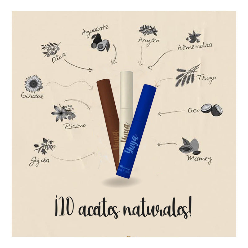 Set De Mascaras De Pestañas Yuya 10 Aceites Naturales 3 Pzs Negro