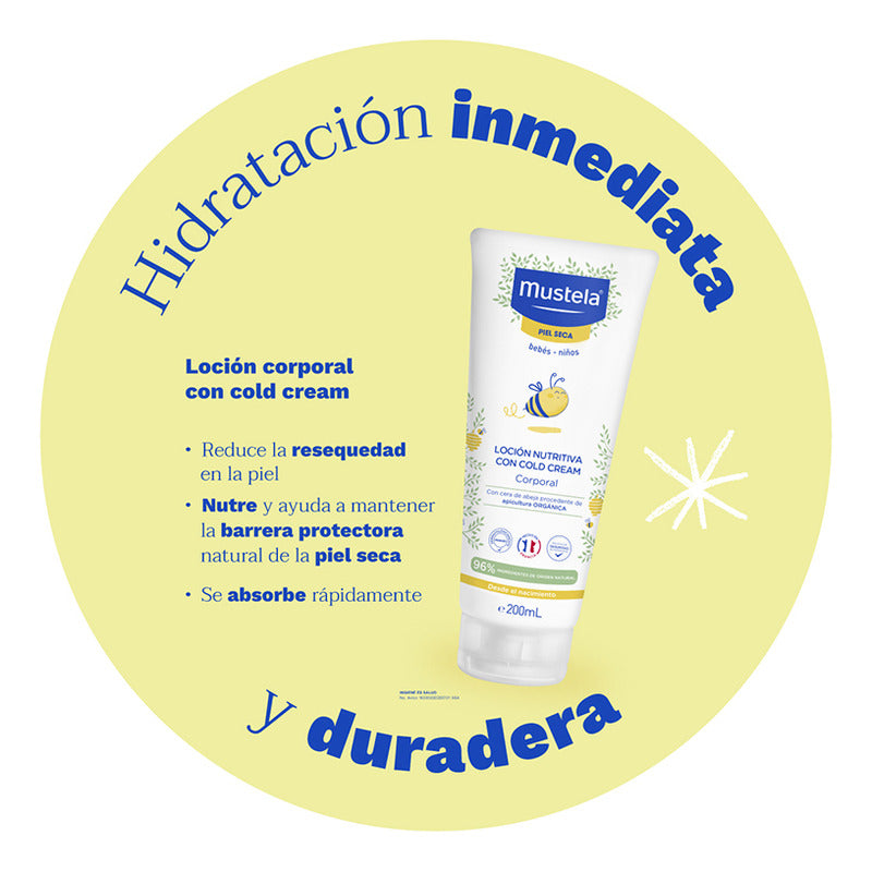 Mustela Bebé Loción Nutritiva Corporal Piel Seca 200ml