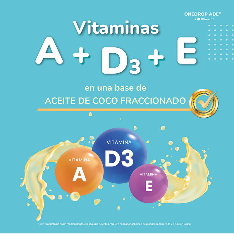 Vitamina Onedrop Ade® Suplemento Alimenticio Vitaminas A, D Y E, 3 Ml Sin Sabor