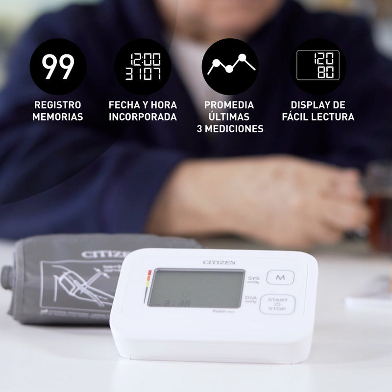 Monitor De Presión Arterial Digital De Brazo Automático Citizen Chu-304 Blanco