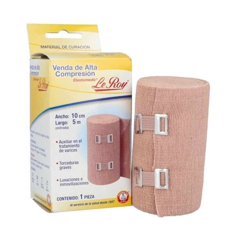 Venda De Alta Compresión Le Roy 10cm X 5m