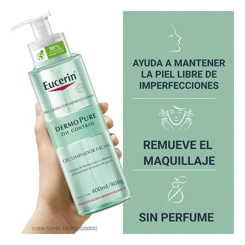 Eucerin Gel Limpiador Facial Dermo Pure Piel Grasa 400ml
