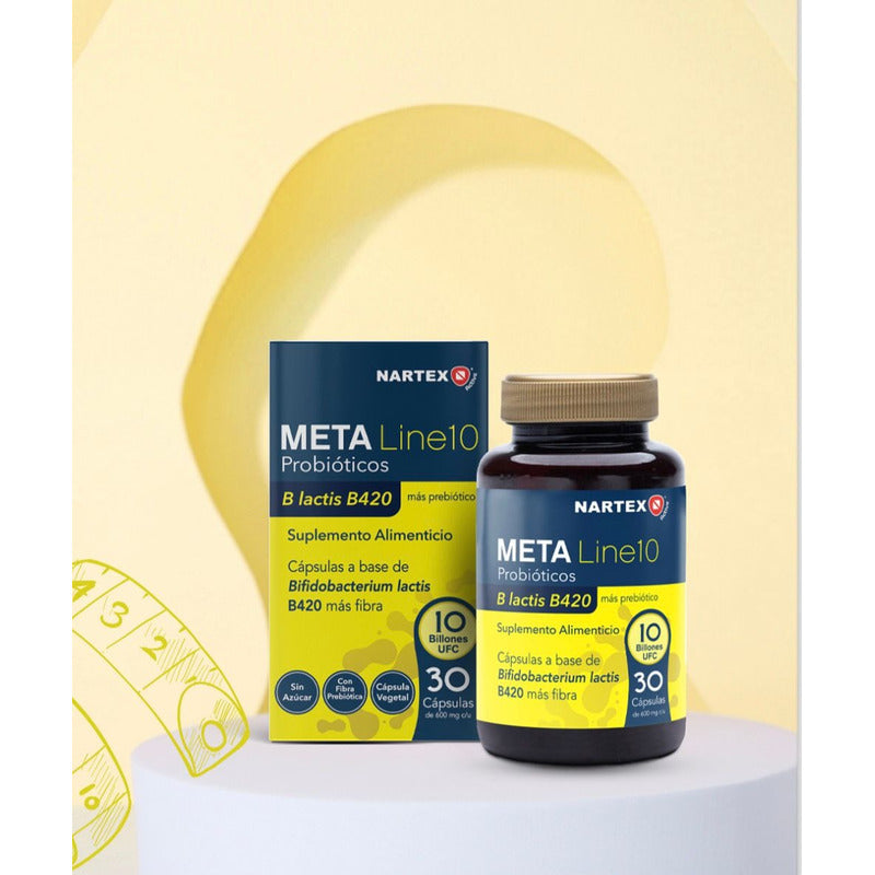 Probióticos Meta Line10 Nartex 30 Cápsulas Sin Sabor Para Equilibrio Digestivo Y Bienestar Intestinal