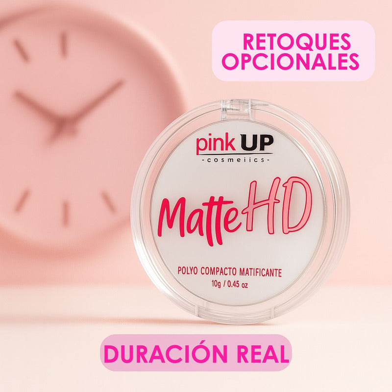 Pink Up, Polvo Compacto Hd, Matificante, Pieles Mixtas Color Transparente