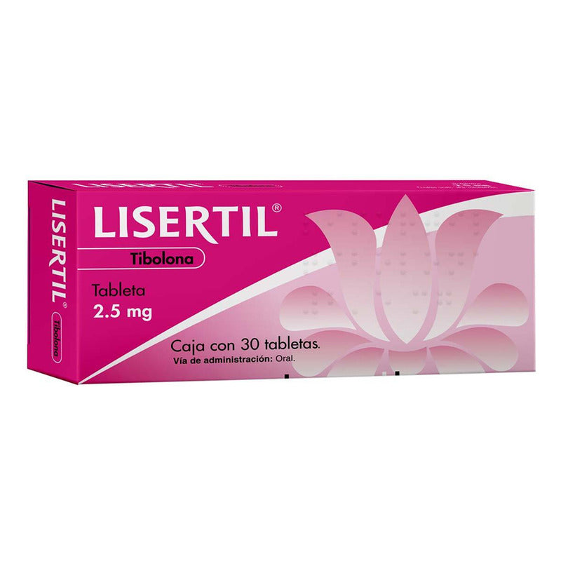 Lisertil Tableta Tibolona 2,5 Mg, 30 Tabletas