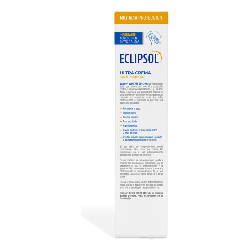 Pack X2 Eclipsol Ultra Crema Protector Solar Facial Y Corporal Fps50+ 125g + 60g