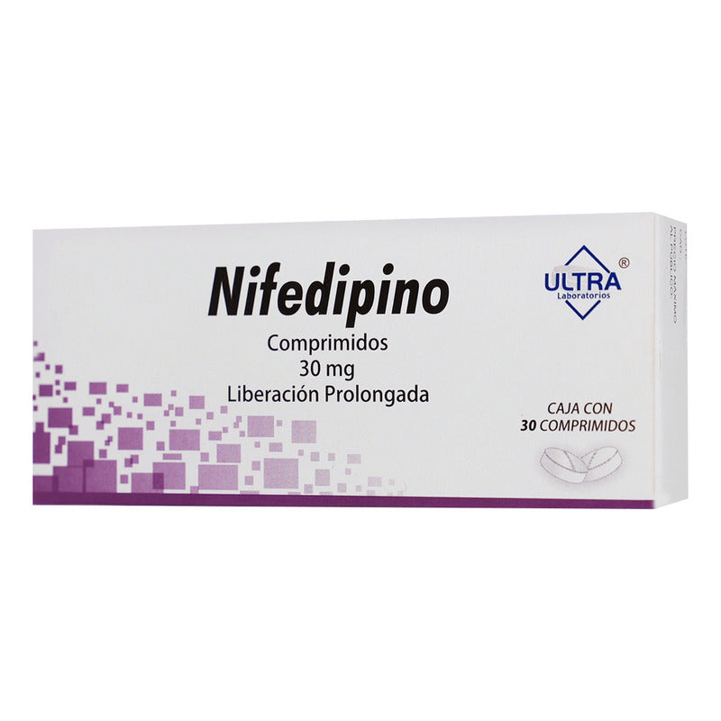 Nifedipino 30 Mg Caja C/30 Tabletas - Ultra Laboratorios, S.a. De C.v.