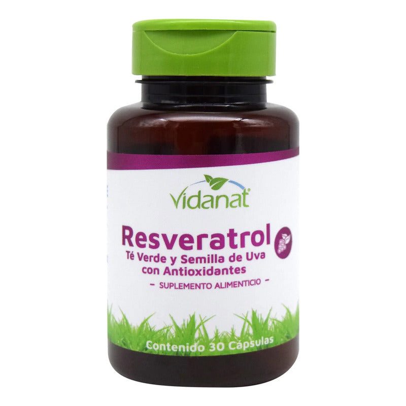 Resveratrol 30 Cápsulas Vidanat Sabor Sin Sabor