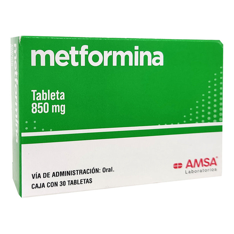 Metformina Tabletas 850 Mg, 30 Tabletas