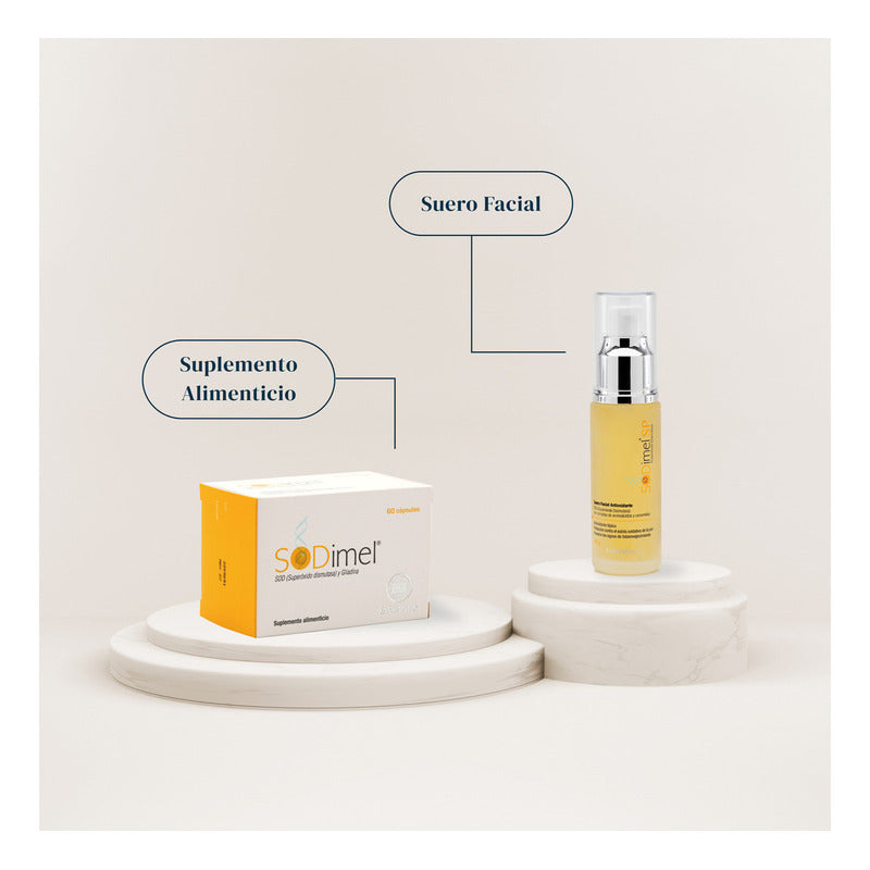 Serum Antioxidante Sodimel Sp De Farmapiel Día/noche 30g Con Superoxido Dismutasa Previene El Envejecimiento Prematuro Por Los Radicales Libres Protección Contra Rayos Uv Y La Contaminación Antiedad