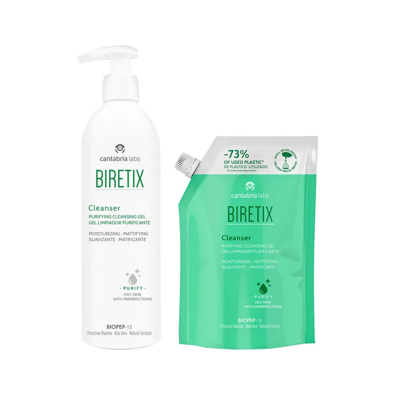 Kit Gel Limpiador Purificante Botella + Ecorefill 400ml