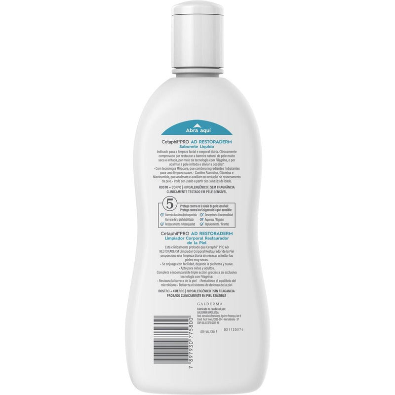 Cetaphil Restoraderm Pro Ad Control Limpiadora Facial, 295 Ml