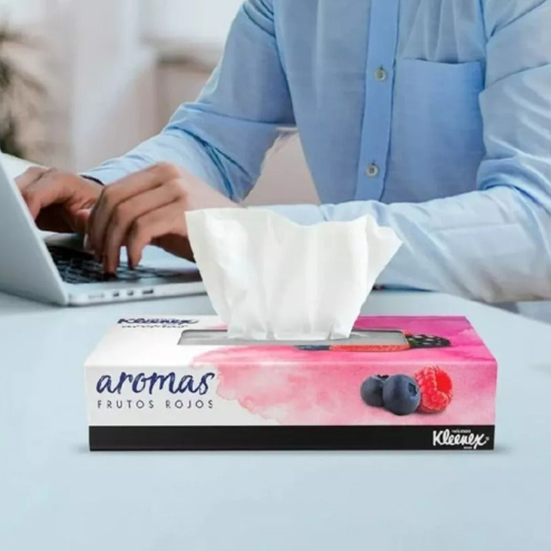 Pack X90 Pañuelos Kleenex Aromas Frutos Rojos Doble Hoja