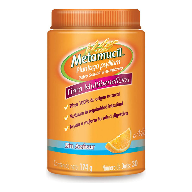 Metamucil Polvo Sabor Naranja, 1 Bote 174 G