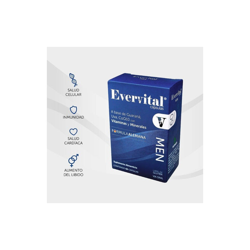 Evervital Men Vitaminas Y Minerales 60 Cápsulas Na