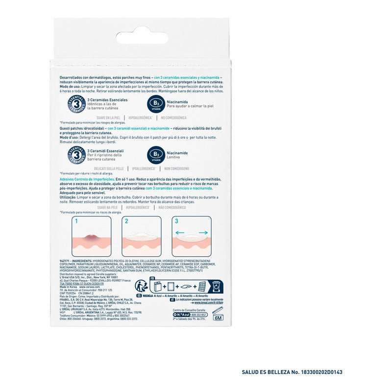 Cerave Parches Control Imperfeccion 22p Piel Tendencia Acné Todo Tipo De Piel Día/noche