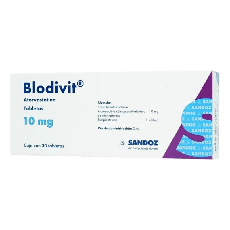 Blodivit Atorvastatina 10mg 30 Tabletas