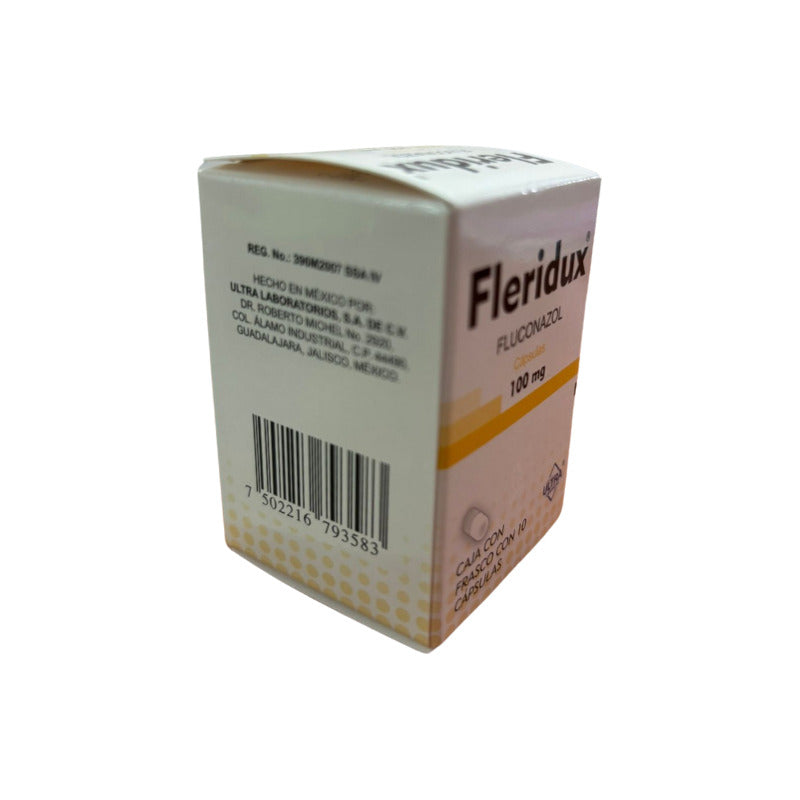 Fleridux Fluconazol Caja Con Frasco Con 10 Cápsulas, 100mg
