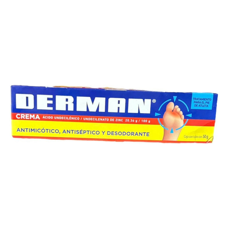 Derman Crema Antimicótica Antiséptica Y Desodorante Pies 50g