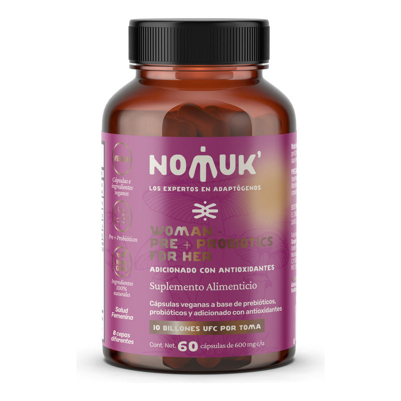 Nomuk Woman Preprobiotics For Her Suplemento Alimenticio 60c Sabor Sin Sabor