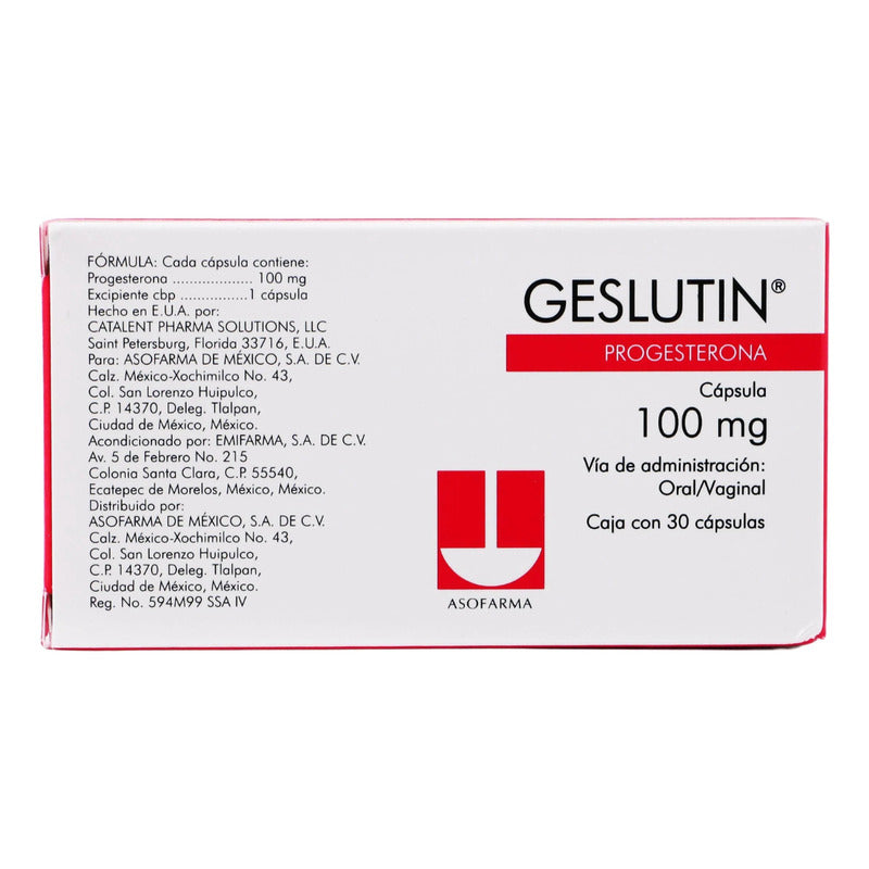 Geslutin Capsula 100mg Caja Con 30 Capsulas Asofarma