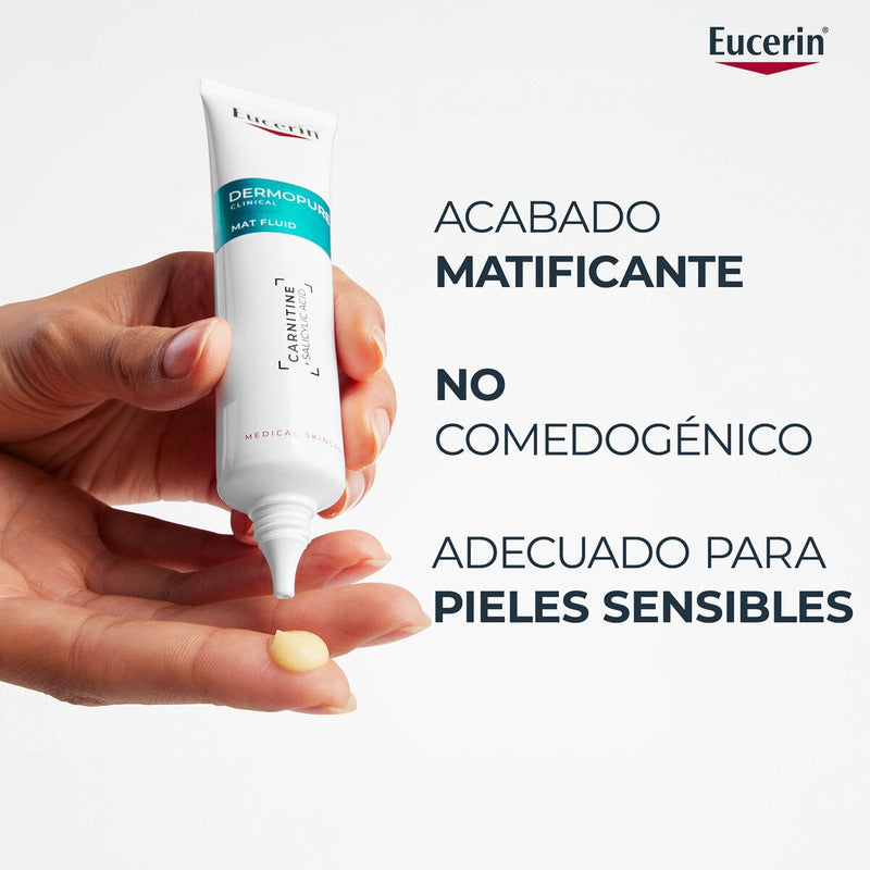 Eucerin Dermopure Fluido Facial Matificante 40ml, Piel Grasa