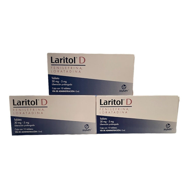 Tres Cajas Laritol D Fenilefrina Loratadina 30/5mg 10 Tabs