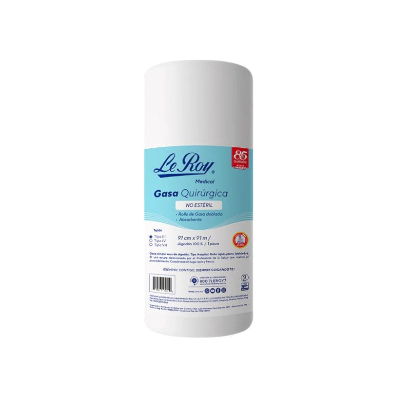 Leroy Rollo De Gasa Tejido Iii De 91 Cm X 91 M