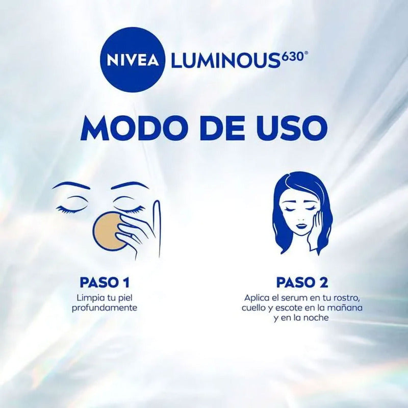 Nivea Luminous 630 Sérum Antimanchas Antiacné, Uso Día Y Noche, Piel Grasa, 30ml