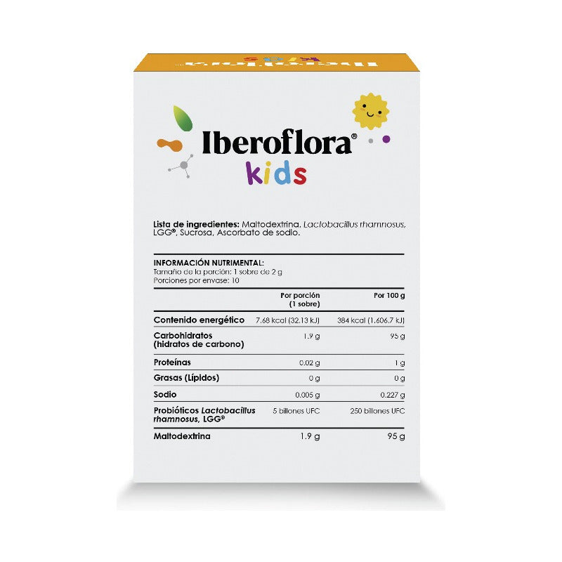 Iberoflora Kids Probióticos Para Niños Con Maltodextrina Sin Sabor