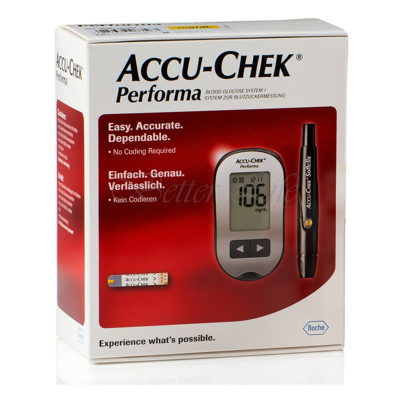 Tiras Reactivas De Glucosa Accu Check Performa Caja 50 Pzas Color Rojo