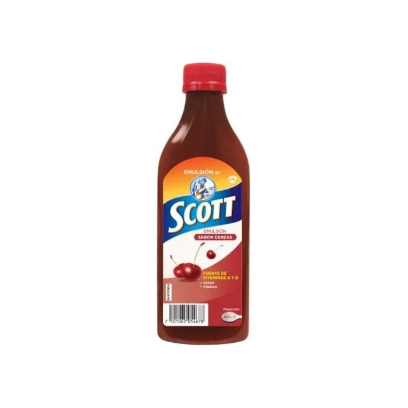 Emulsión De Scott Vitamina A Y D Sabor Cereza 400ml - Cereza
