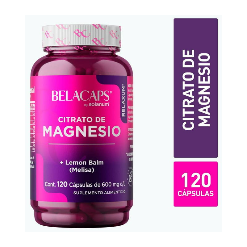 Belacaps Citrato De Magnesio 120 Cápsulas De 600 Mg Sabor Melisa