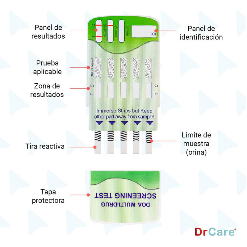 Pruebas Antidoping Orina Detección Drogas 5 Parámetros 25pza