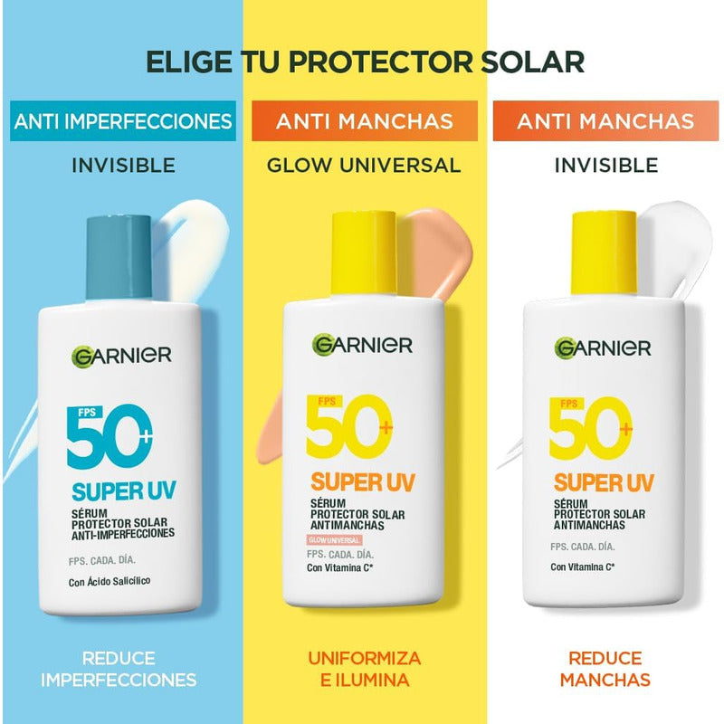Protector Solar Facial Garnier Super Uv Glow Fps50+ 40ml