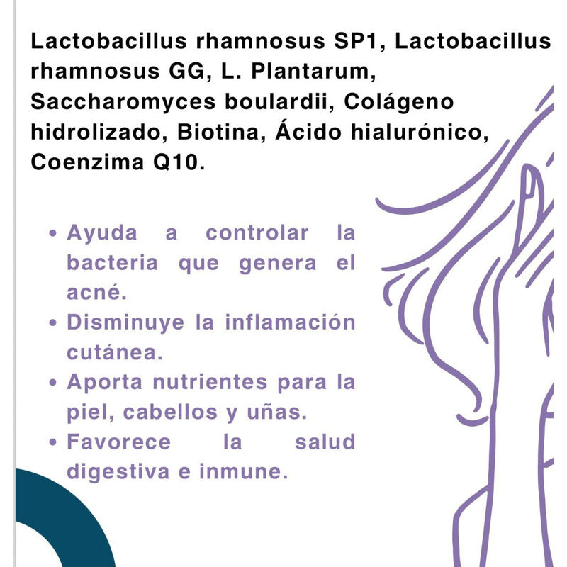 Meta Glow Probióticos, Colágeno, Ácido Hialurónico 30caps Sin Sabor