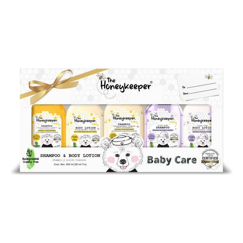 Kit Shampoo Y Loción Corporal Bathtime Arrival Care 5 Piezas 450 Ml 90ml C/u The Honeykeeper