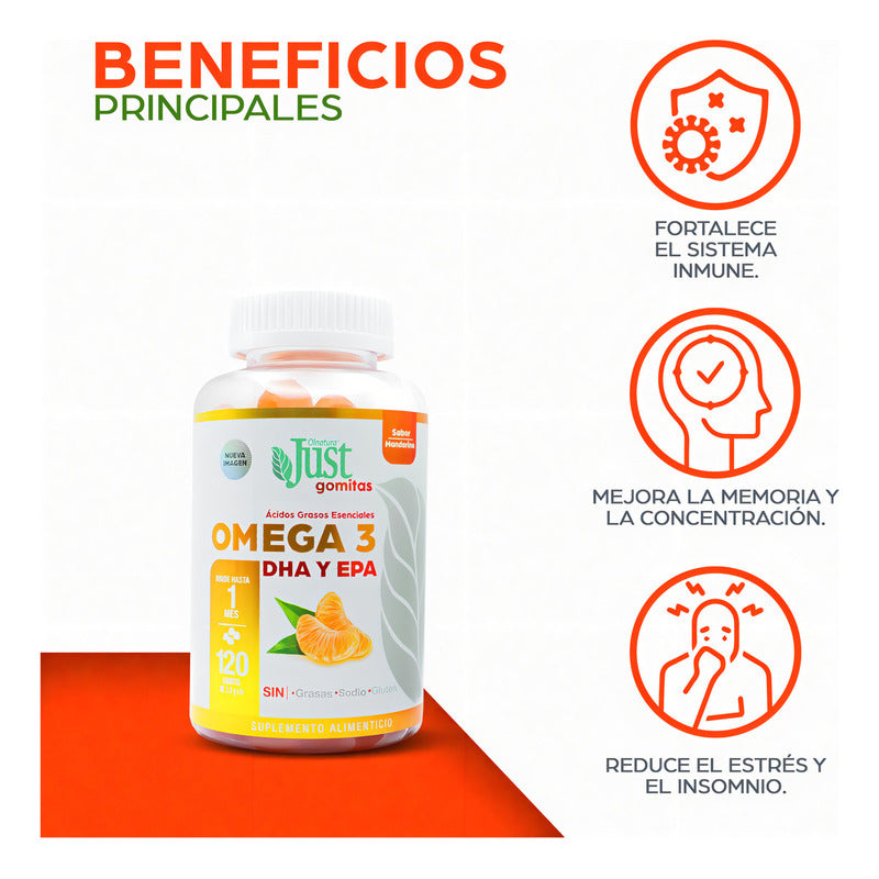 Just Omega 3 120 Gomitas Olnatura Mandarina